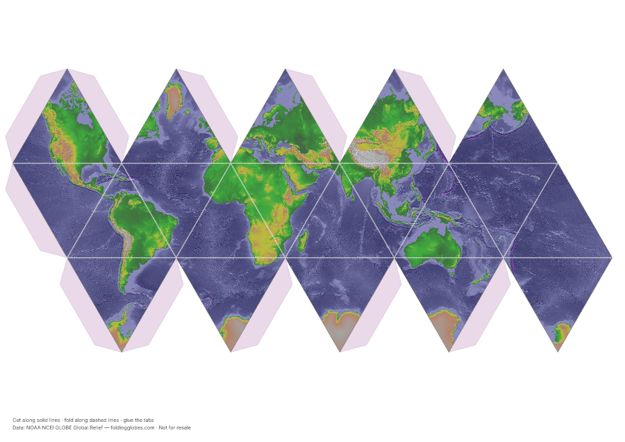 Earth Without Water folding globe net