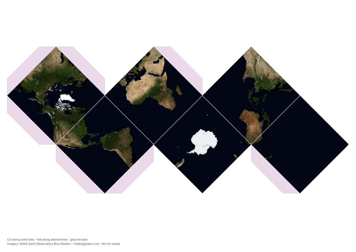 Cube paper globe net